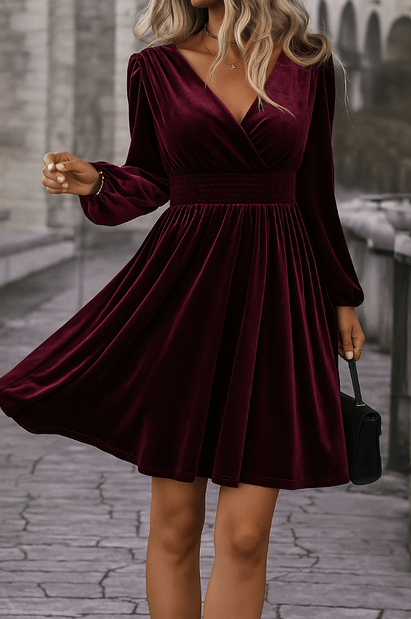 Women’s V Neck Mini Dress for Christmas Party | Evening - Mason Luxor