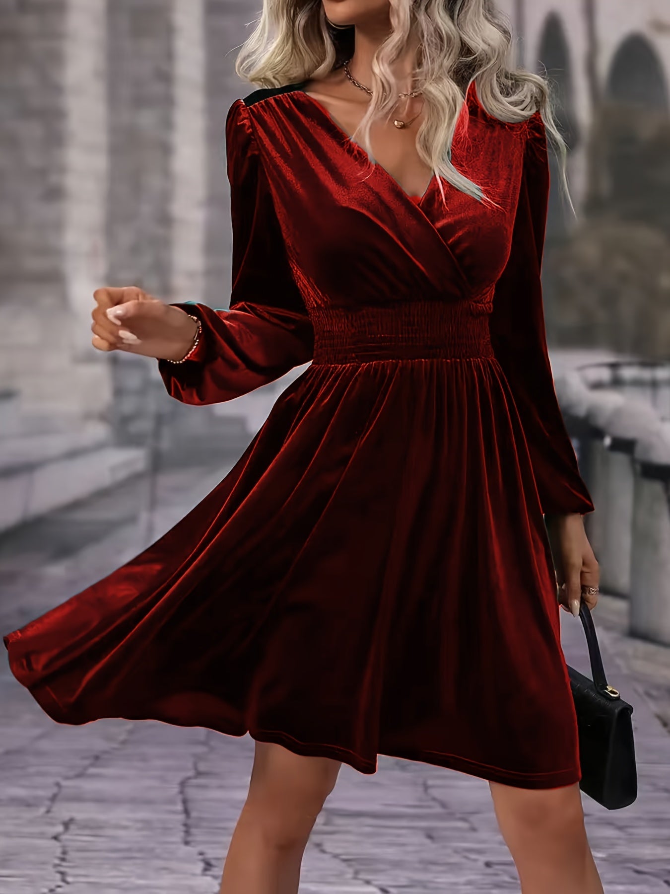 Women’s V Neck Mini Dress for Christmas Party | Evening - Mason Luxor