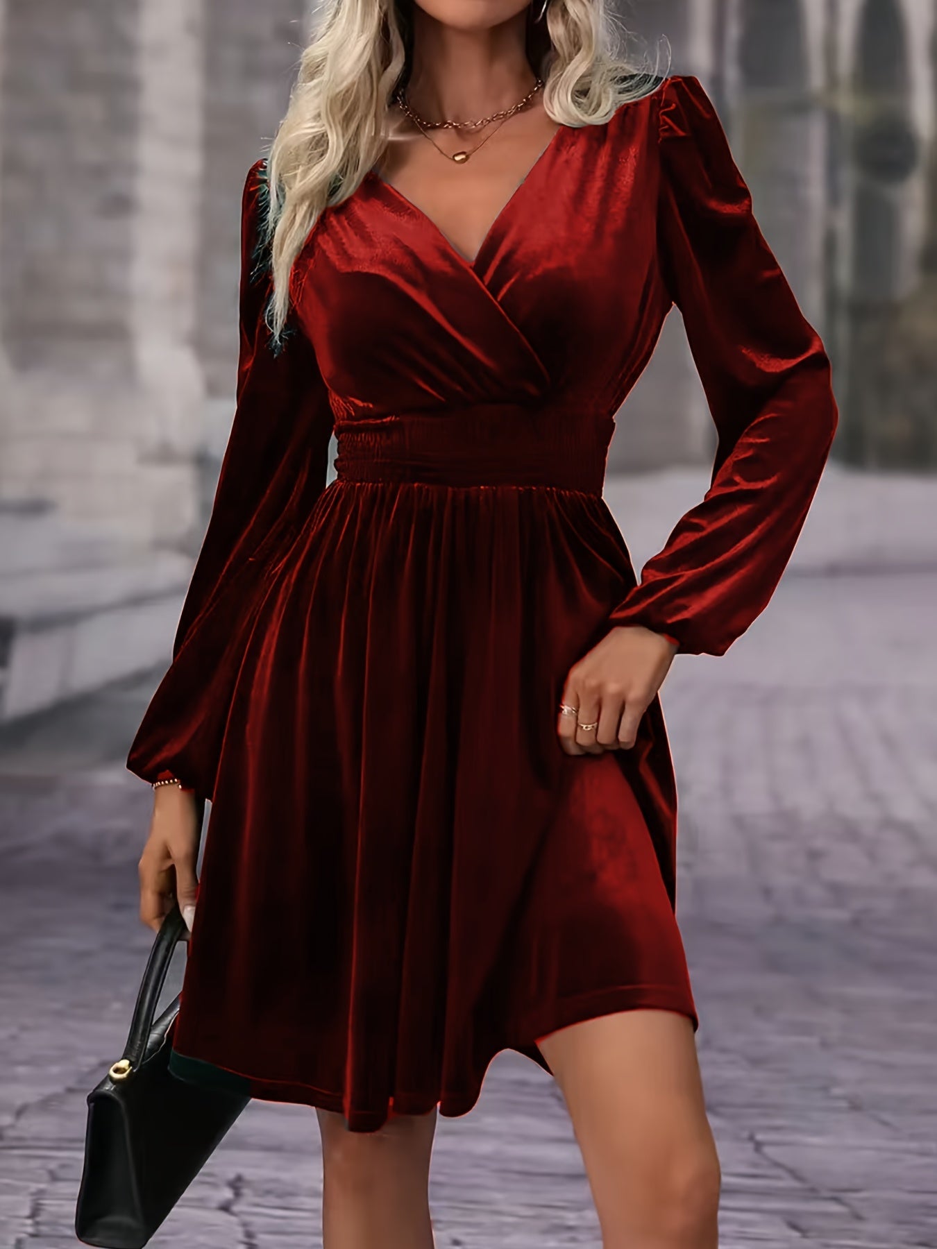 Women’s V Neck Mini Dress for Christmas Party | Evening - Mason Luxor