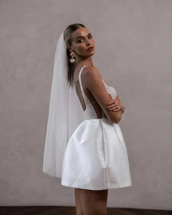 Women’s Wedding Dresses With Beaded Corset | White - Mason Luxor