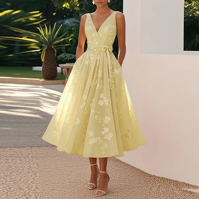 Women’s Wedding Guest Dresses With V Neck | Party - Mason Luxor