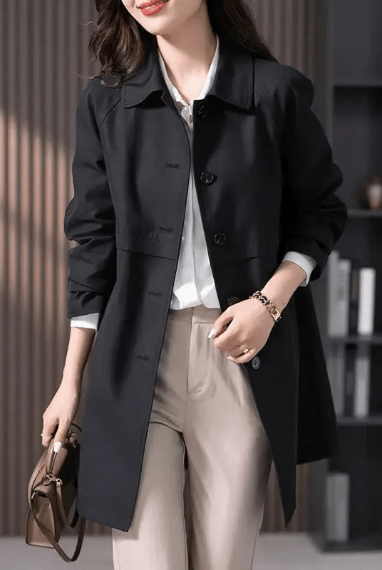 Women’s Winter Trench Coat With Button Closure | Casual - Mason Luxor