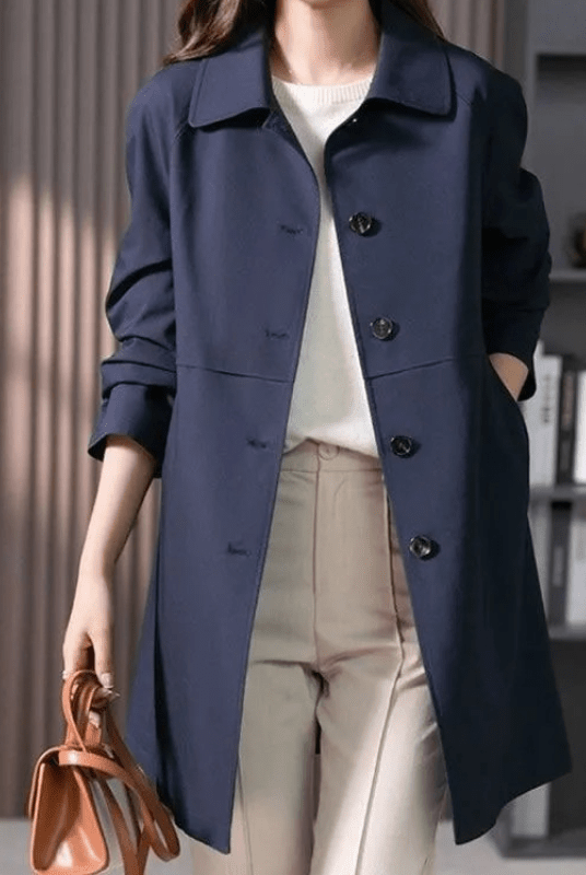 Women’s Winter Trench Coat With Button Closure | Casual - Mason Luxor