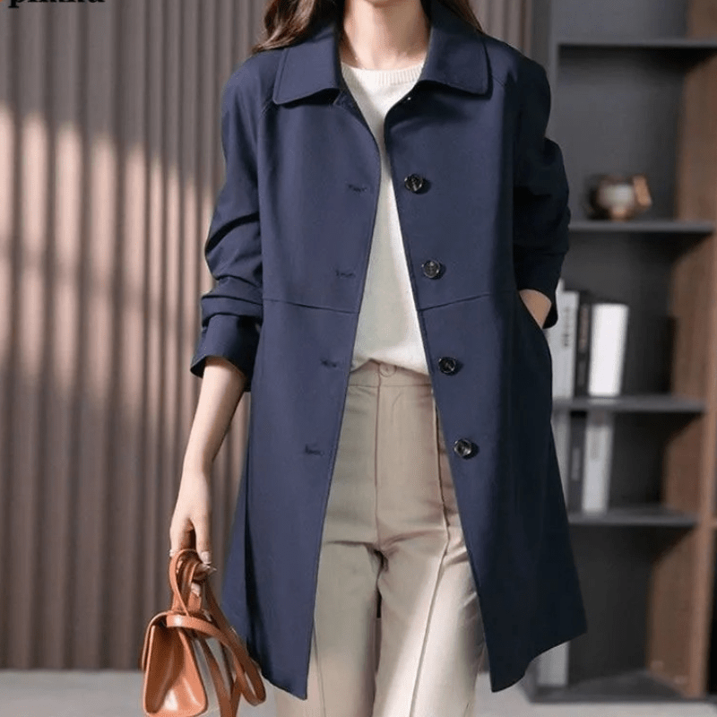 Women’s Winter Trench Coat With Button Closure | Casual - Mason Luxor