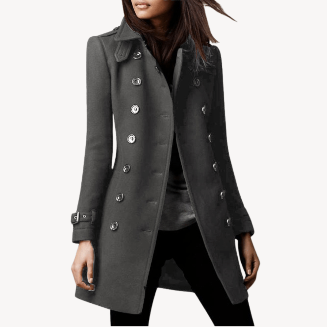 Women’s Winter Trench Coat With Double Breasted Buttons | Classic - Mason Luxor
