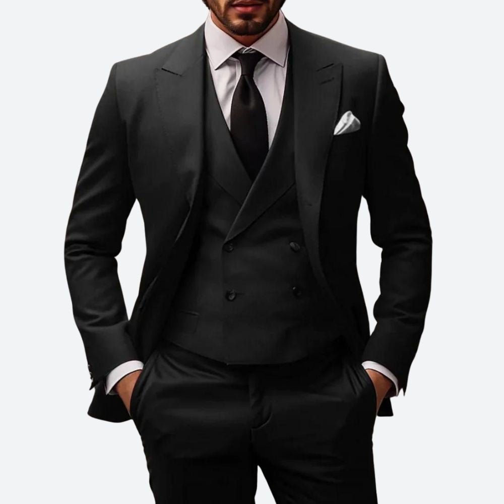 Zerano | Tuxedo Suit for Men – 3 - Piece Slim Fit Cotton Blend - Mason Luxor