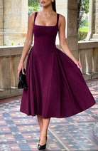 Mason | Elegant Midi Dress with Square Neckline - Mason Luxor