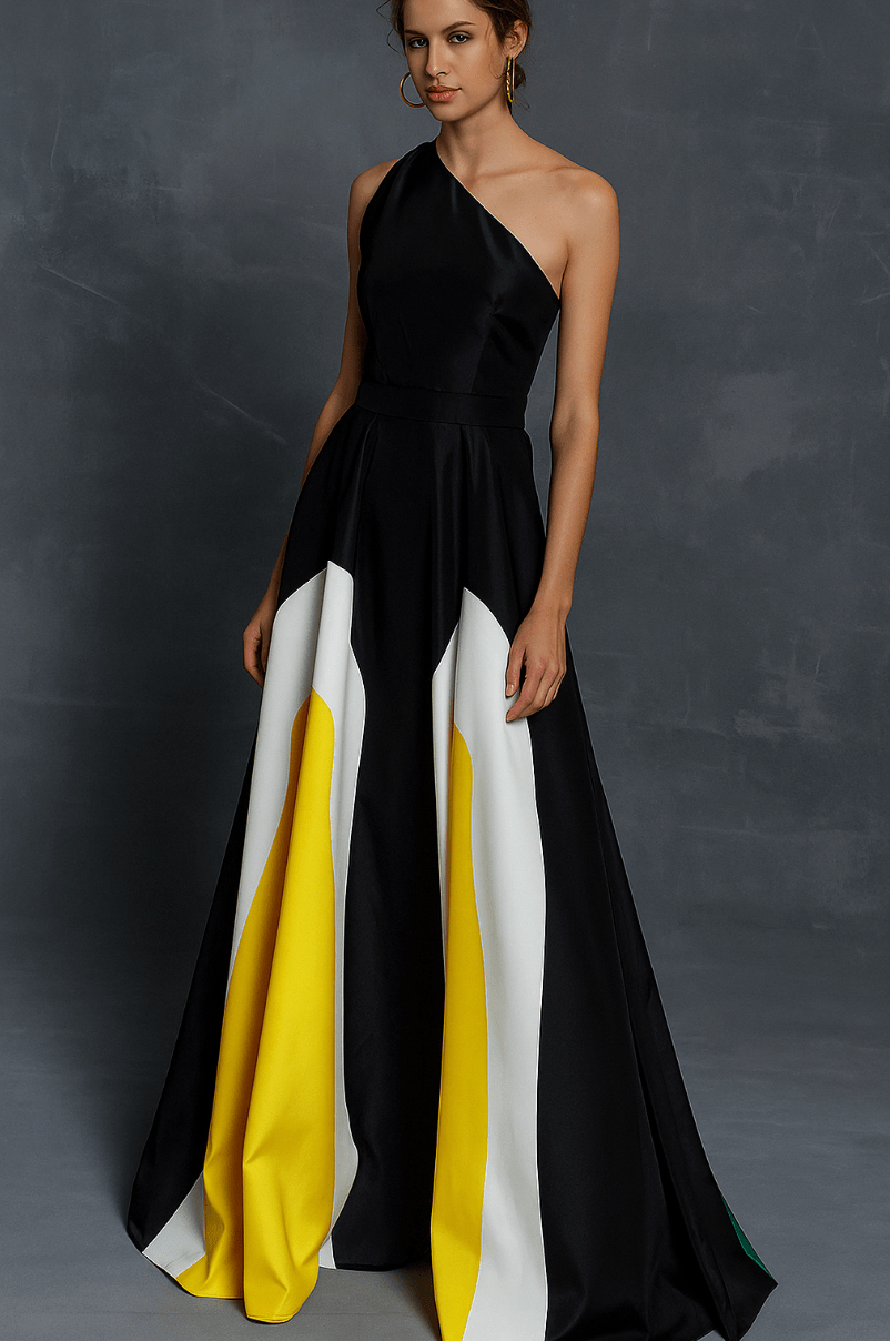Aurora | Women’s One - Shoulder Maxi Dress - Mason Luxor