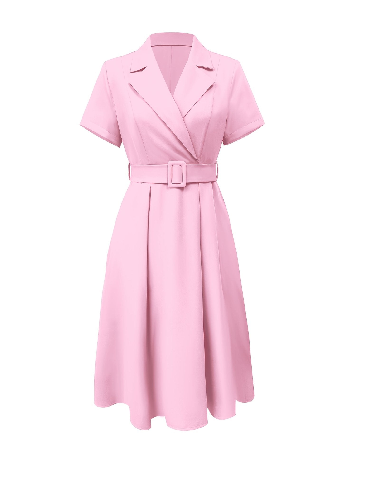 Belted Blazer Ascot Dress – Elegant Midi Style - Mason Luxor
