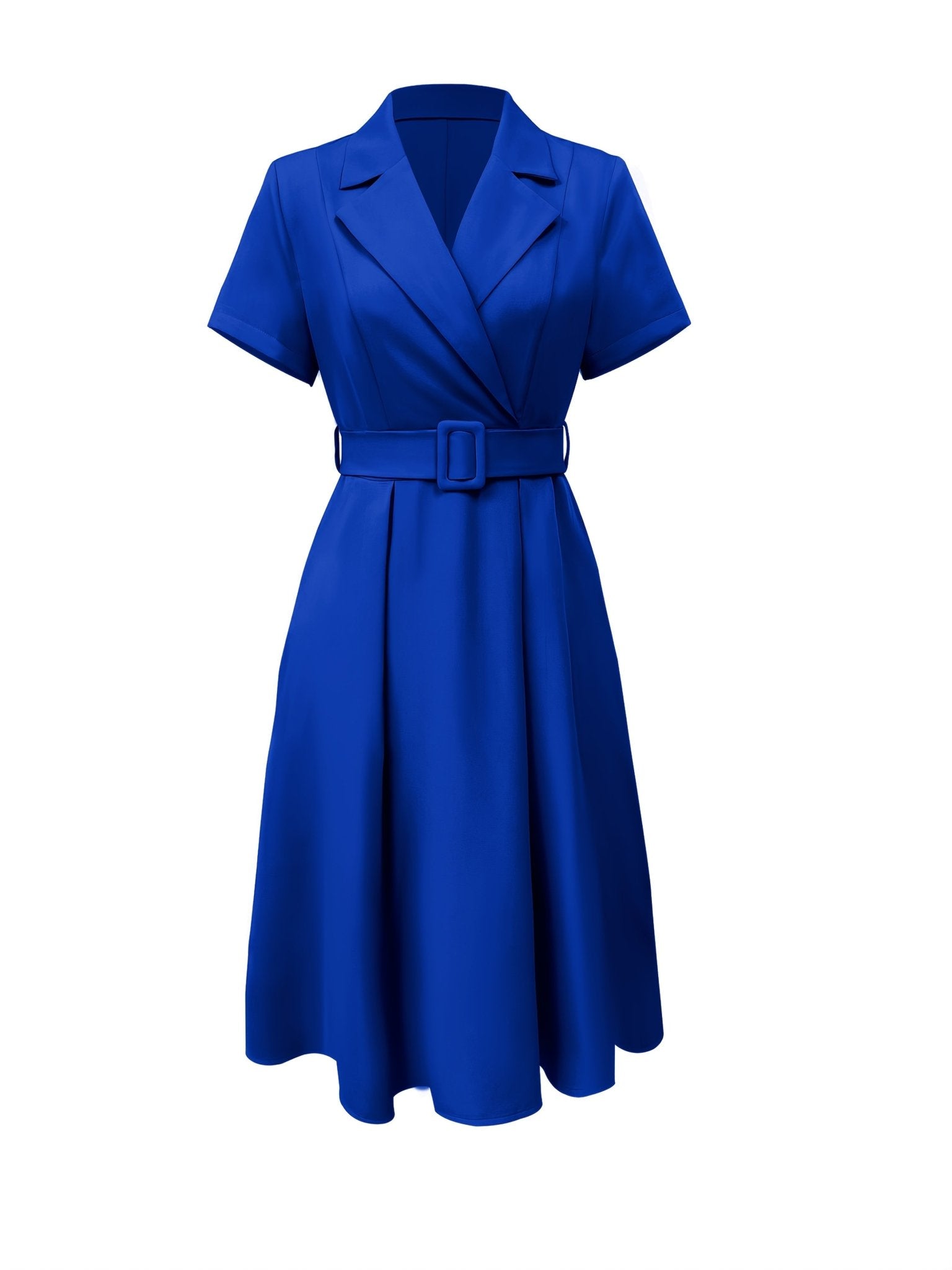 Belted Blazer Ascot Dress – Elegant Midi Style - Mason Luxor