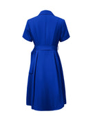 Belted Blazer Ascot Dress – Elegant Midi Style - Mason Luxor