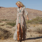 Boho Desert Maxi Dress – Slit & Flowing Fit - Mason Luxor