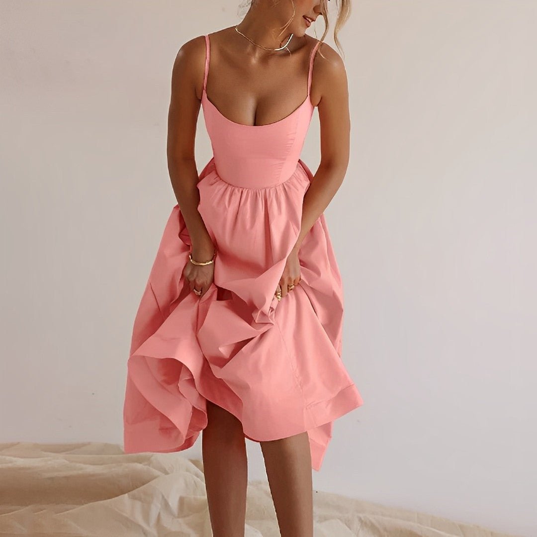 Sleeveless Cotton Midi Dress – Soft Fit & Flare Summer Style - Mason Luxor