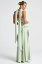 Celina | Strapless Draped Maxi Dress with Side Slit - Mason Luxor