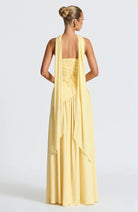 Celina | Strapless Draped Maxi Dress with Side Slit - Mason Luxor