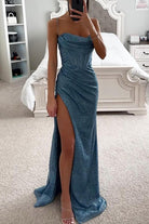 Mason | Luxurious Satin Corset Maxi Dress – Elegant Evening Dress with Thigh - High Slit - Mason Luxor Men Fashion