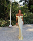 Mason | Off - Shoulder Maxi Dress + Clutch Included - Mason Luxor