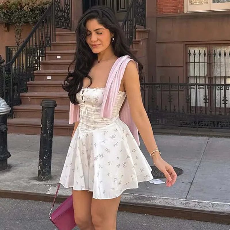 Floral Corset Mini Dress – Romantic Summer Silhouette - Mason Luxor