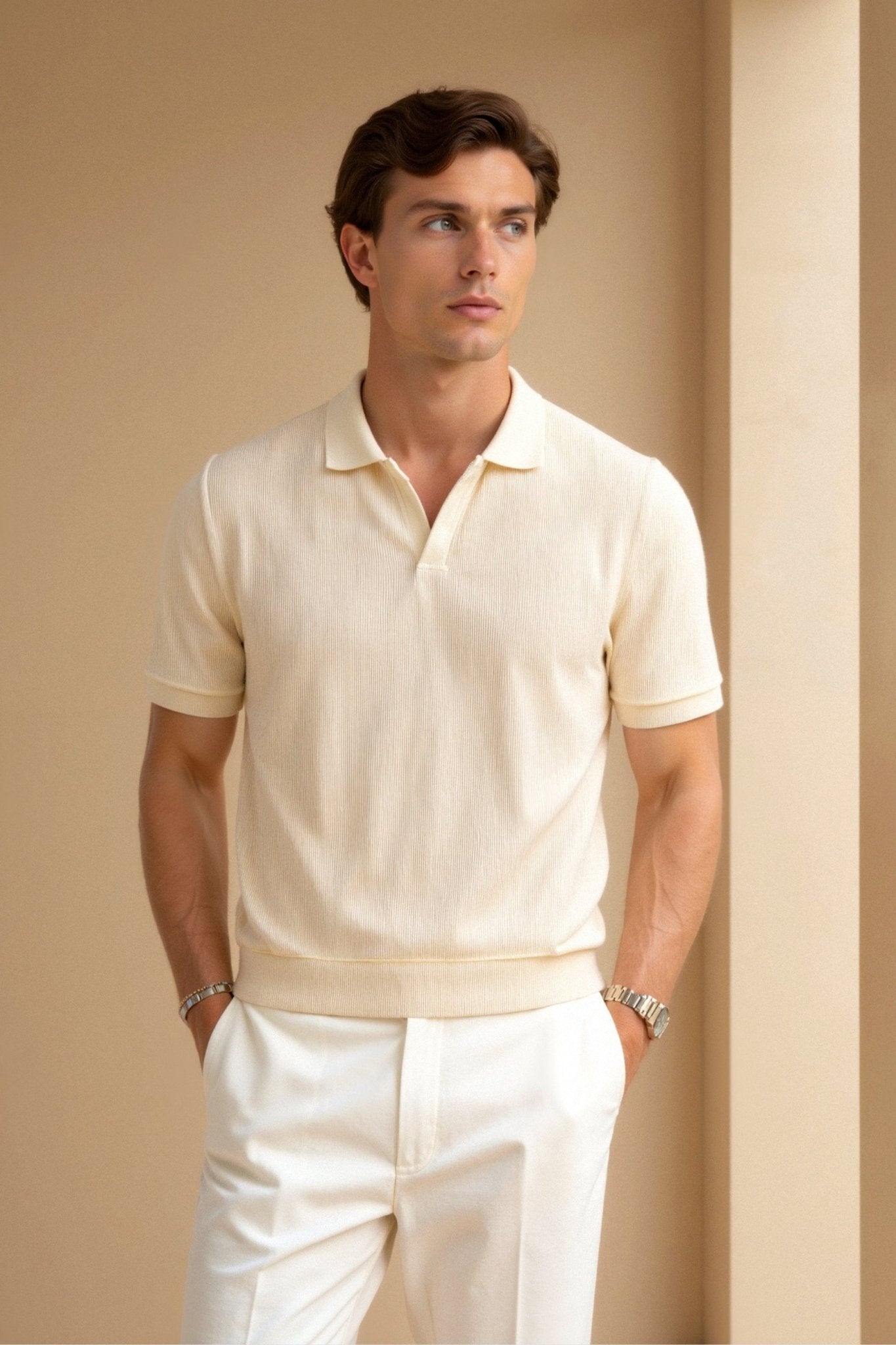 Knit Polo Shirt for Men – Timeless Short Sleeve Polo in Old Money Style - Mason Luxor
