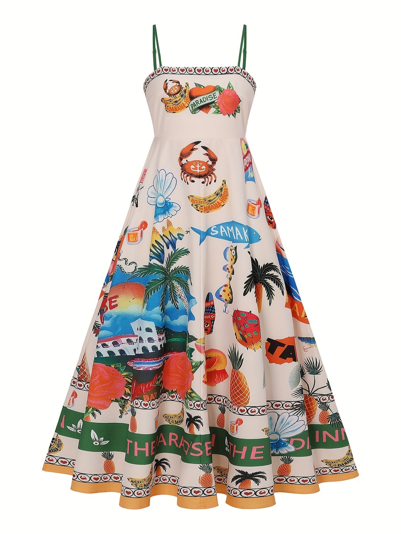 Mason | Boho Vacation Maxi Dress – Colorful Island Print - Mason Luxor