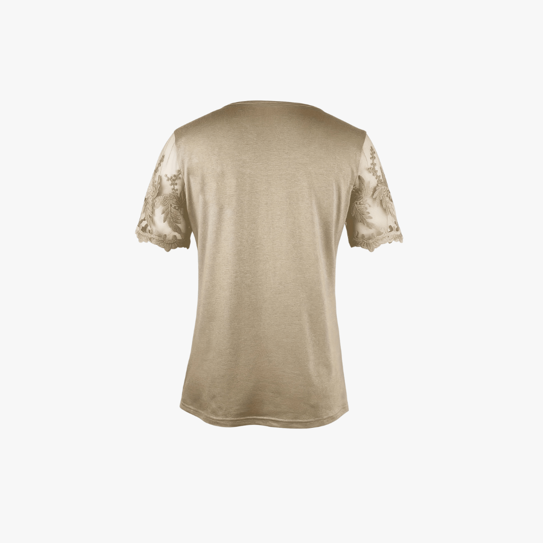 Mason | Lace Sleeve Pleated Blouse – Subtle Elegance for Everyday Wear - Mason Luxor Men Fashion