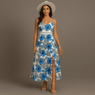 Mason Luxor Luxury Fashion Boots Mason | Women's 2025 Summer Short Sleeves Boho Floral Print Casual Long Maxi Dress