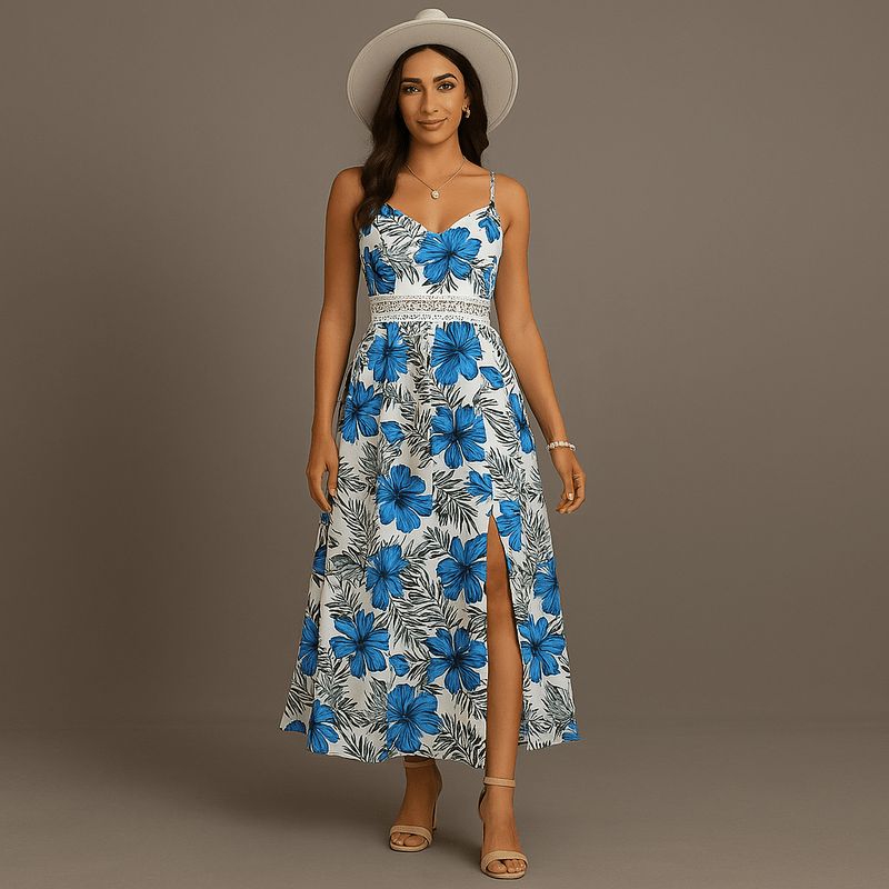 Mason Luxor Luxury Fashion Boots Mason | Women's 2025 Summer Short Sleeves Boho Floral Print Casual Long Maxi Dress