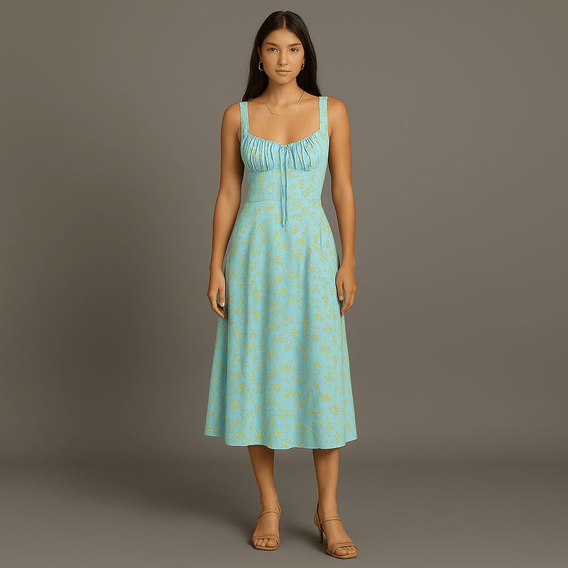 Mason Luxor Luxury Fashion Boots Mason | Women's Floral Print Dress Women's Summer Boho Casual Midi Dress