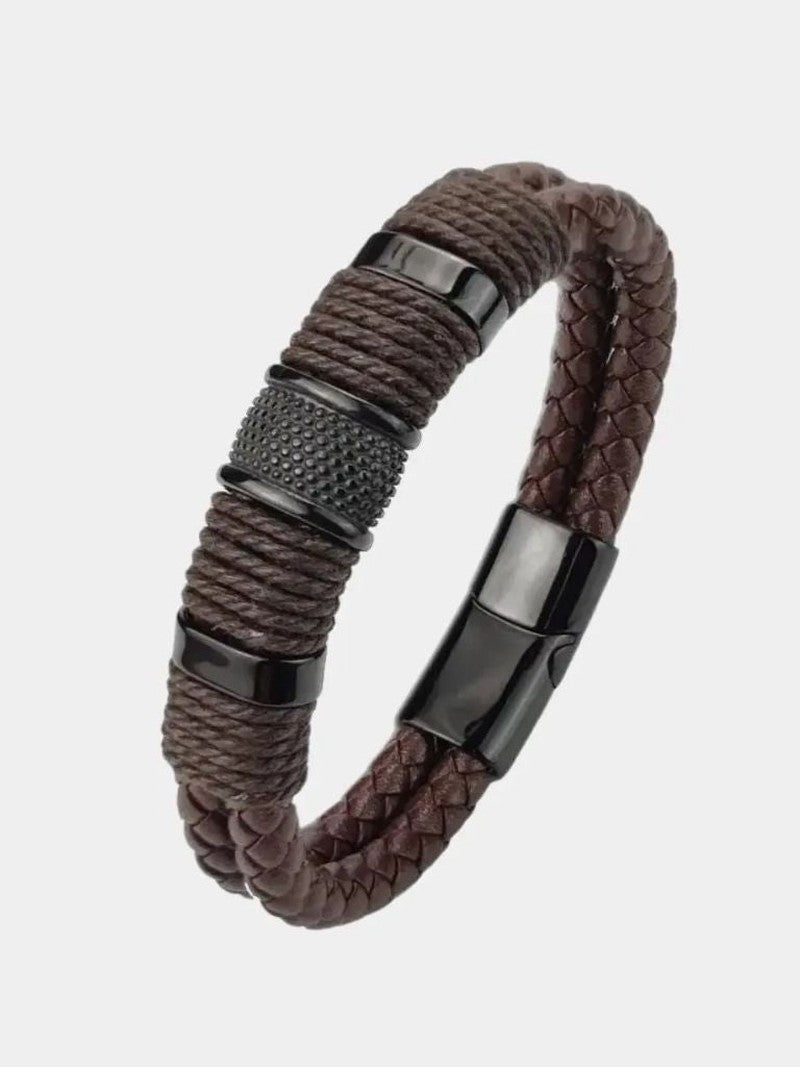 Mason Luxor Men Fashion Bracelet Men Minimalist Leather Bracelet - Cross & Crown