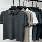 Mason Luxor Men Fashion Clothes Mason | 4-Season Waffle Knit Polo Shirt for Men – Soft Silk Blend