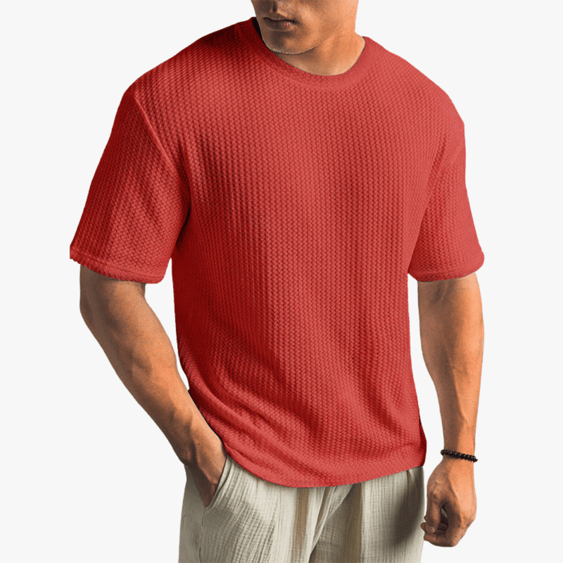 Mason Luxor Men Fashion Clothes Mason | Lightweight Waffle Knit T-Shirt for Men – Breathable Summer Style