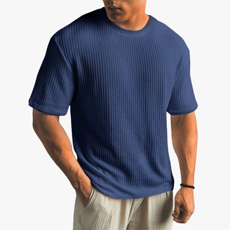 Mason Luxor Men Fashion Clothes Mason | Lightweight Waffle Knit T-Shirt for Men – Breathable Summer Style