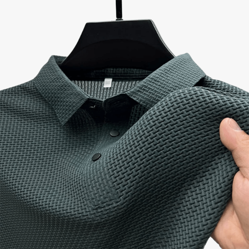 Mason Luxor Men Fashion Clothes Mason | 4-Season Waffle Knit Polo Shirt for Men – Soft Silk Blend