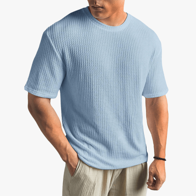 Mason Luxor Men Fashion Clothes Mason | Lightweight Waffle Knit T-Shirt for Men – Breathable Summer Style