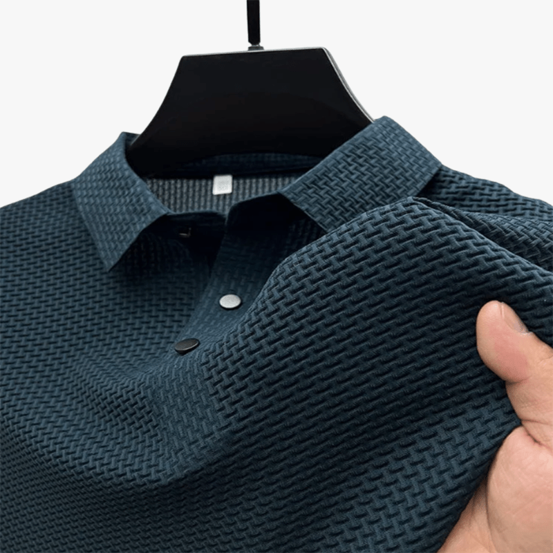 Mason Luxor Men Fashion Clothes Mason | 4-Season Waffle Knit Polo Shirt for Men – Soft Silk Blend