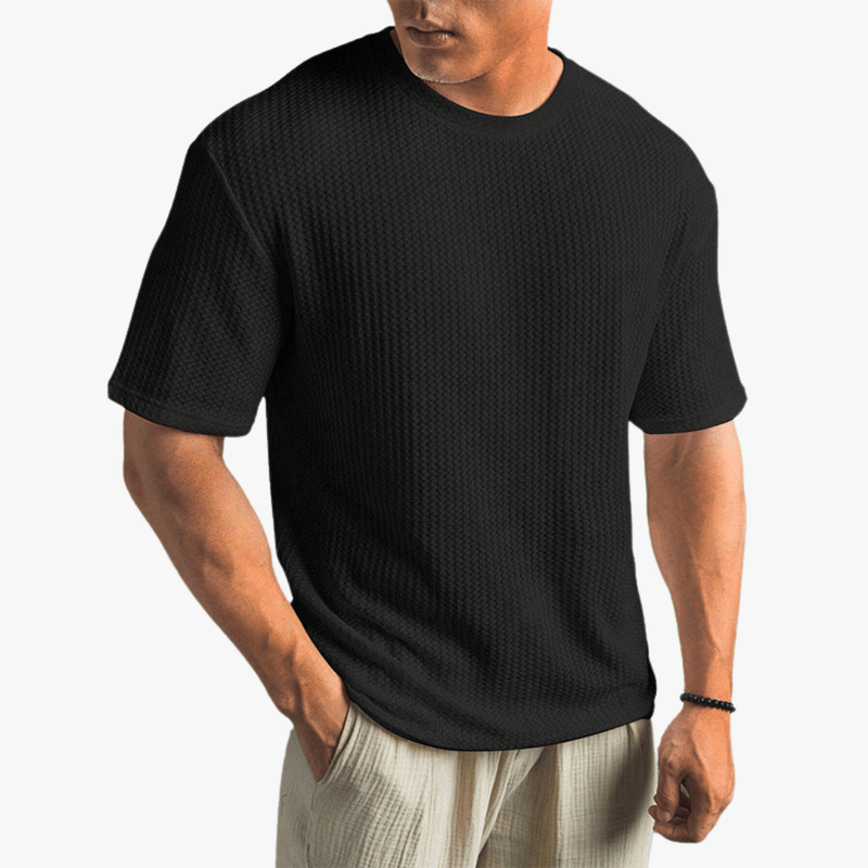 Mason Luxor Men Fashion Clothes Mason | Lightweight Waffle Knit T-Shirt for Men – Breathable Summer Style