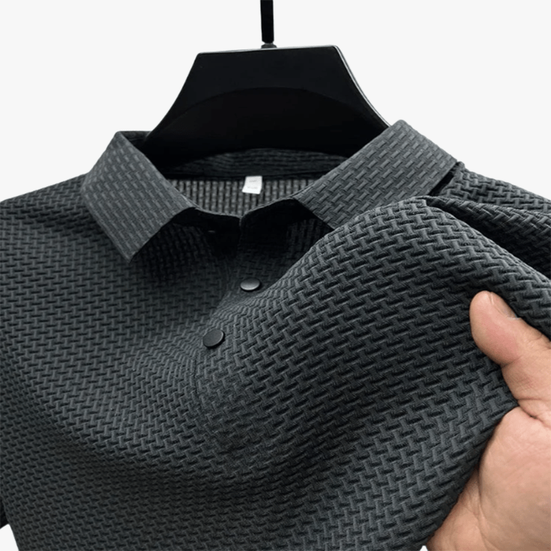 Mason Luxor Men Fashion Clothes Mason | 4-Season Waffle Knit Polo Shirt for Men – Soft Silk Blend