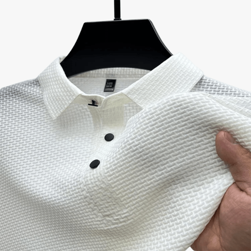 Mason Luxor Men Fashion Clothes Mason | 4-Season Waffle Knit Polo Shirt for Men – Soft Silk Blend