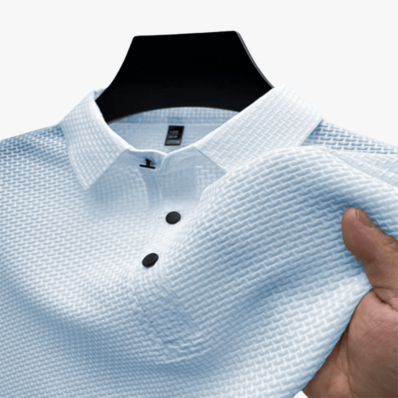 Mason Luxor Men Fashion Clothes Mason | 4-Season Waffle Knit Polo Shirt for Men – Soft Silk Blend