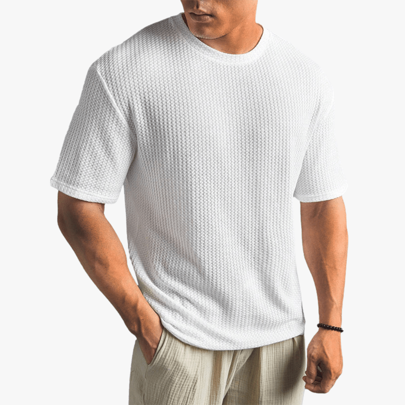 Mason Luxor Men Fashion Clothes Mason | Lightweight Waffle Knit T-Shirt for Men – Breathable Summer Style