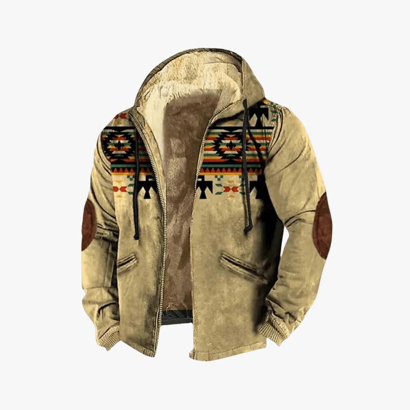 Mason Luxor Men Fashion Jacket Mason | Mens Vintage-Look Fleece Jacket - Western Style Hooded Coat