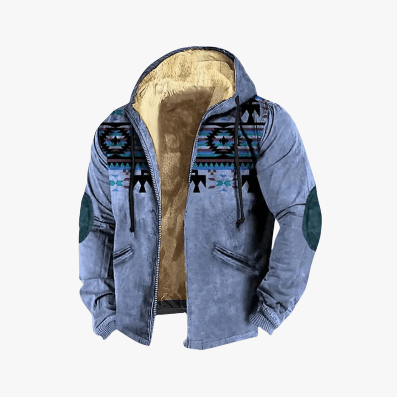 Mason Luxor Men Fashion Jacket Mason | Mens Vintage-Look Fleece Jacket - Western Style Hooded Coat