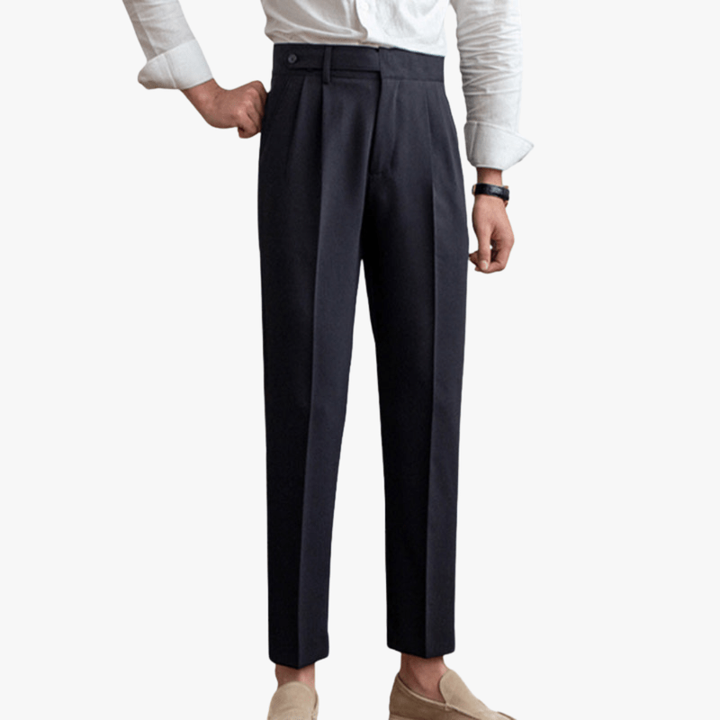 Mason Luxor Men Fashion Pants Mason | Men’s Pleated Cotton Trousers – High Waist Tailored Fit Pants