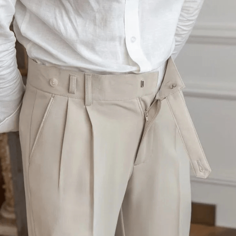 Mason Luxor Men Fashion Pants Mason | Men’s Pleated Cotton Trousers – High Waist Tailored Fit Pants