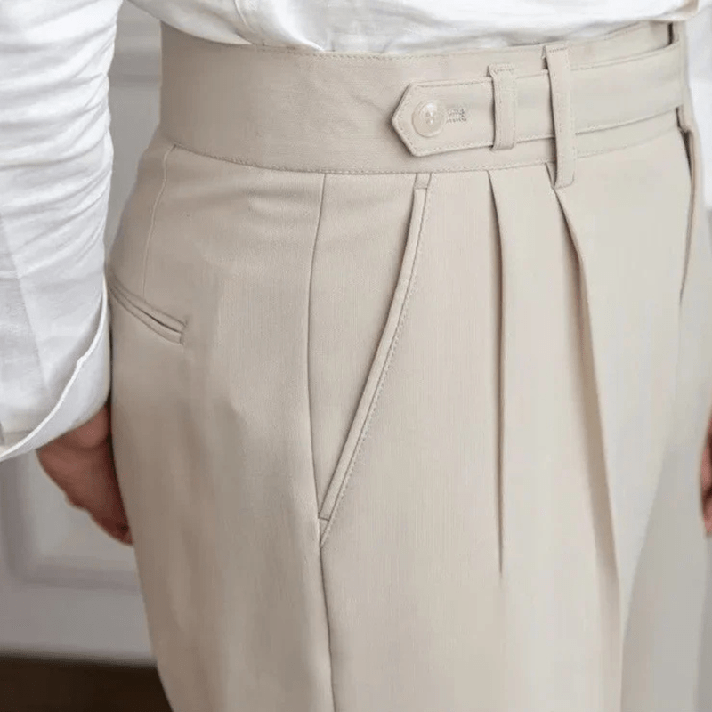 Mason Luxor Men Fashion Pants Mason | Men’s Pleated Cotton Trousers – High Waist Tailored Fit Pants