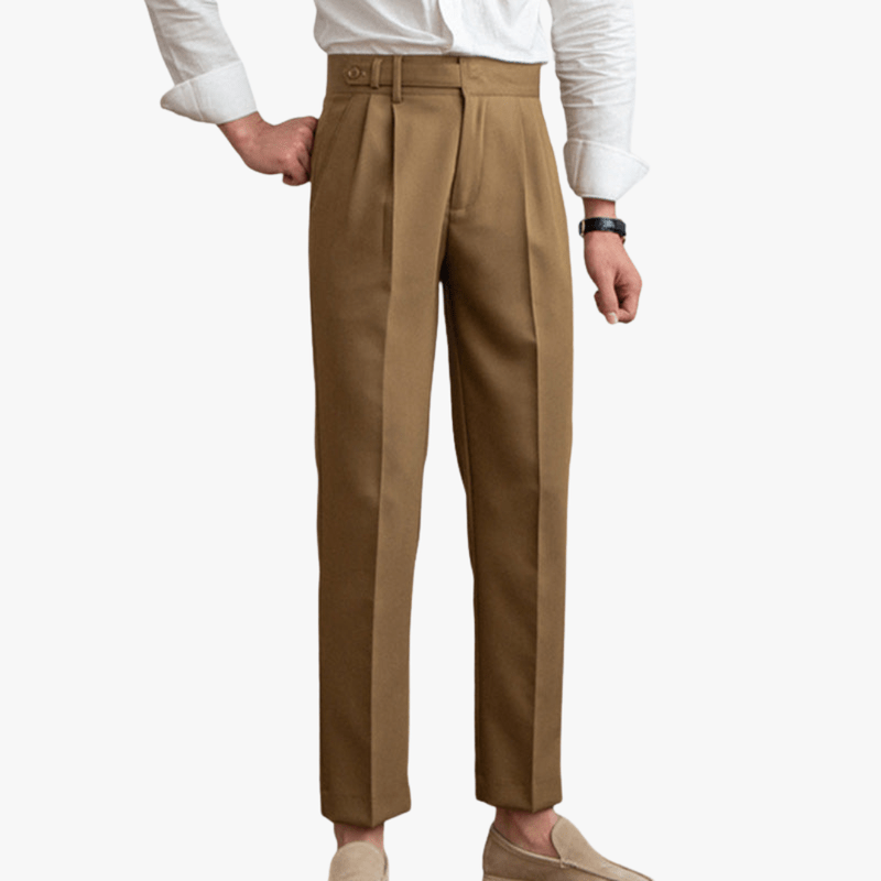 Mason Luxor Men Fashion Pants Mason | Men’s Pleated Cotton Trousers – High Waist Tailored Fit Pants