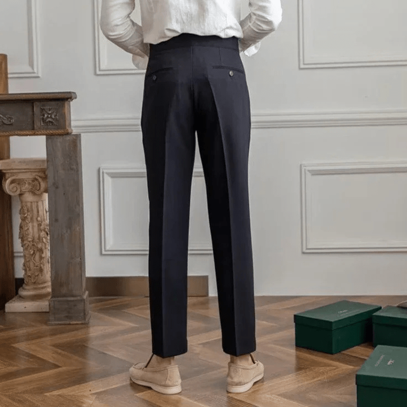 Mason Luxor Men Fashion Pants Mason | Men’s Pleated Cotton Trousers – High Waist Tailored Fit Pants