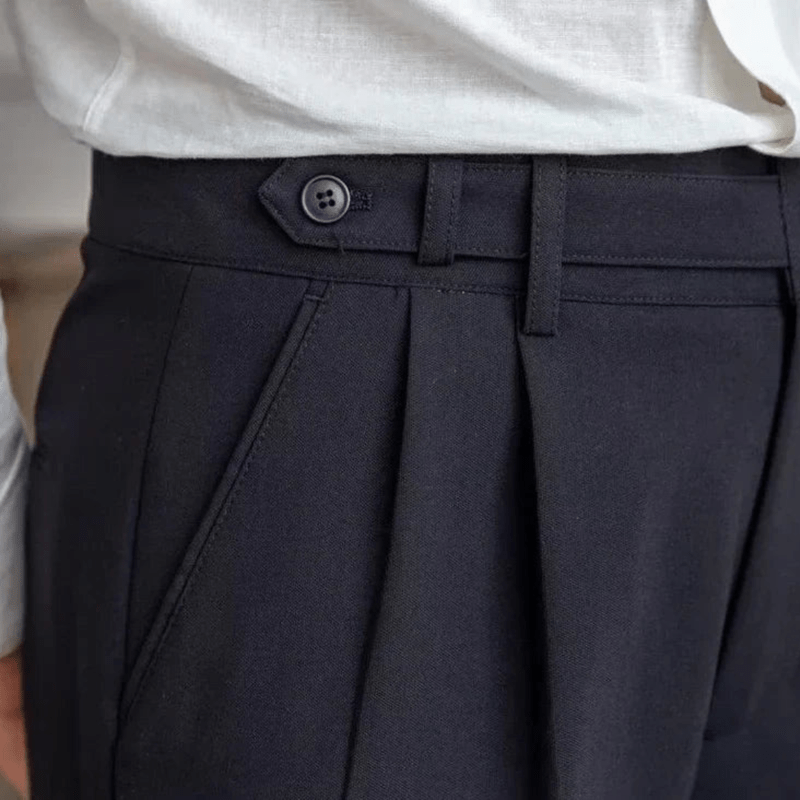 Mason Luxor Men Fashion Pants Mason | Men’s Pleated Cotton Trousers – High Waist Tailored Fit Pants
