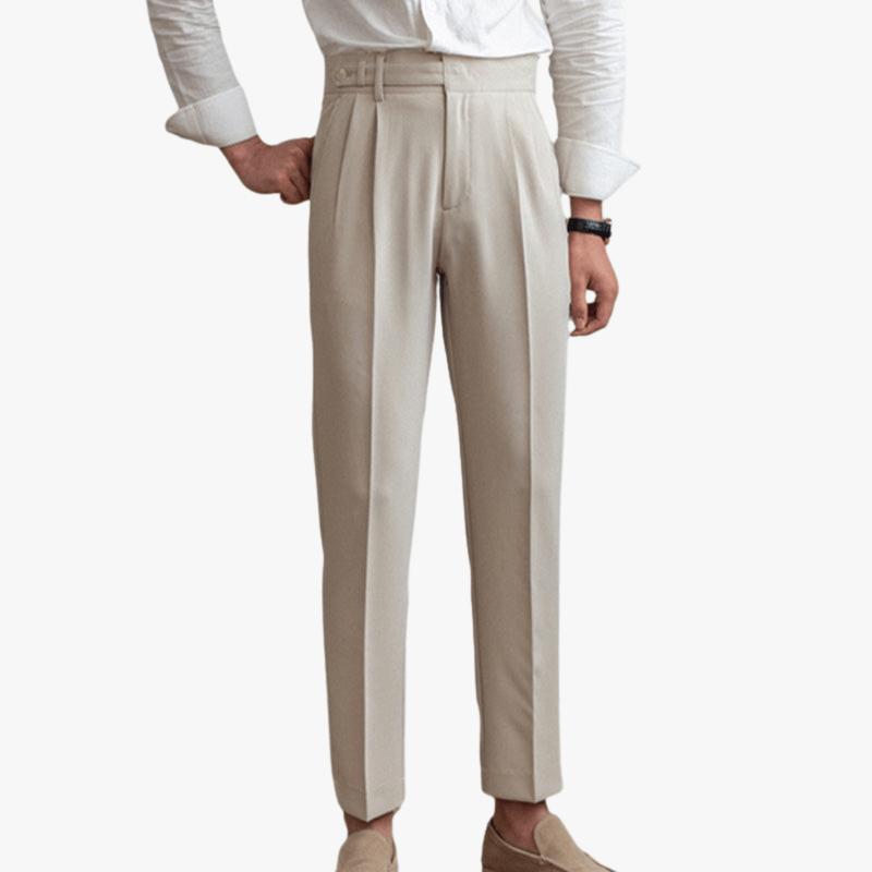 Mason Luxor Men Fashion Pants Mason | Men’s Pleated Cotton Trousers – High Waist Tailored Fit Pants