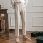 Mason Luxor Men Fashion Pants Mason | Men’s Pleated Cotton Trousers – High Waist Tailored Fit Pants